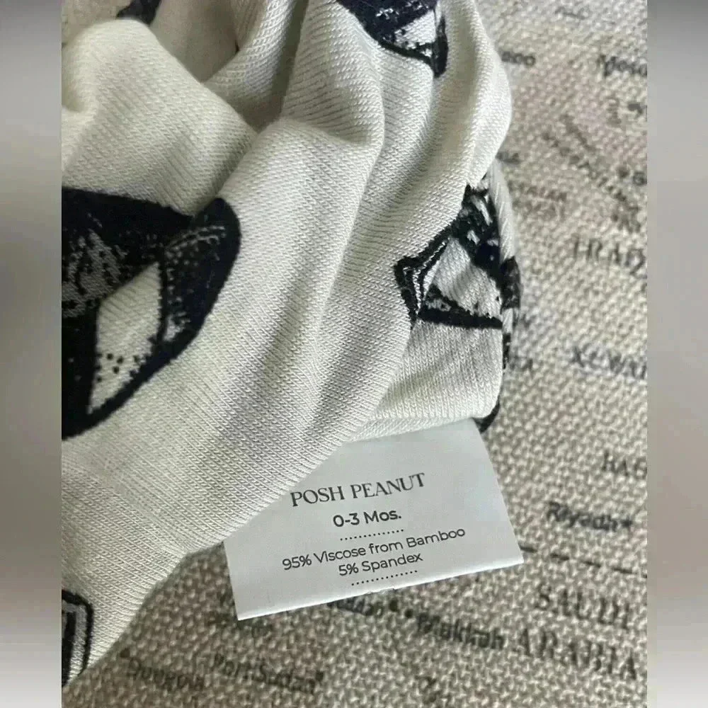 Posh Peanut 0-3mo Beanie Hat Touchdown Print